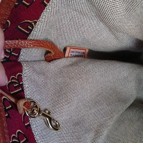 Burgundy Dooney & Bourke logo large tote